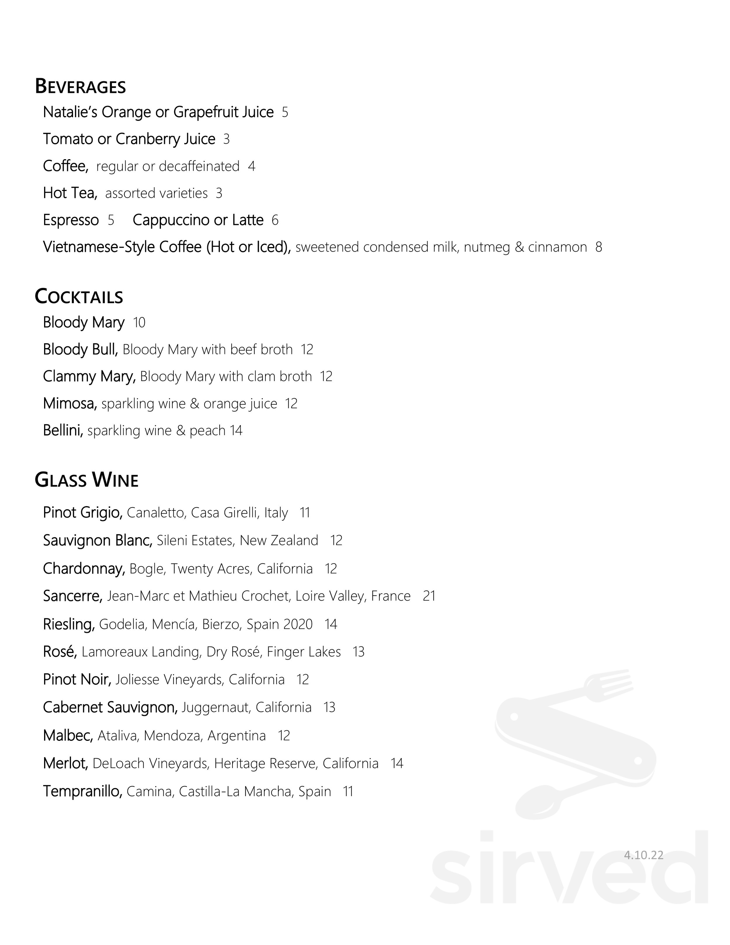 Hotel Fauchère menus in Milford, Pennsylvania, United States