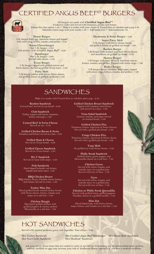 Nick's Country Oven Restaurant menu in Cass City, Michigan, USA