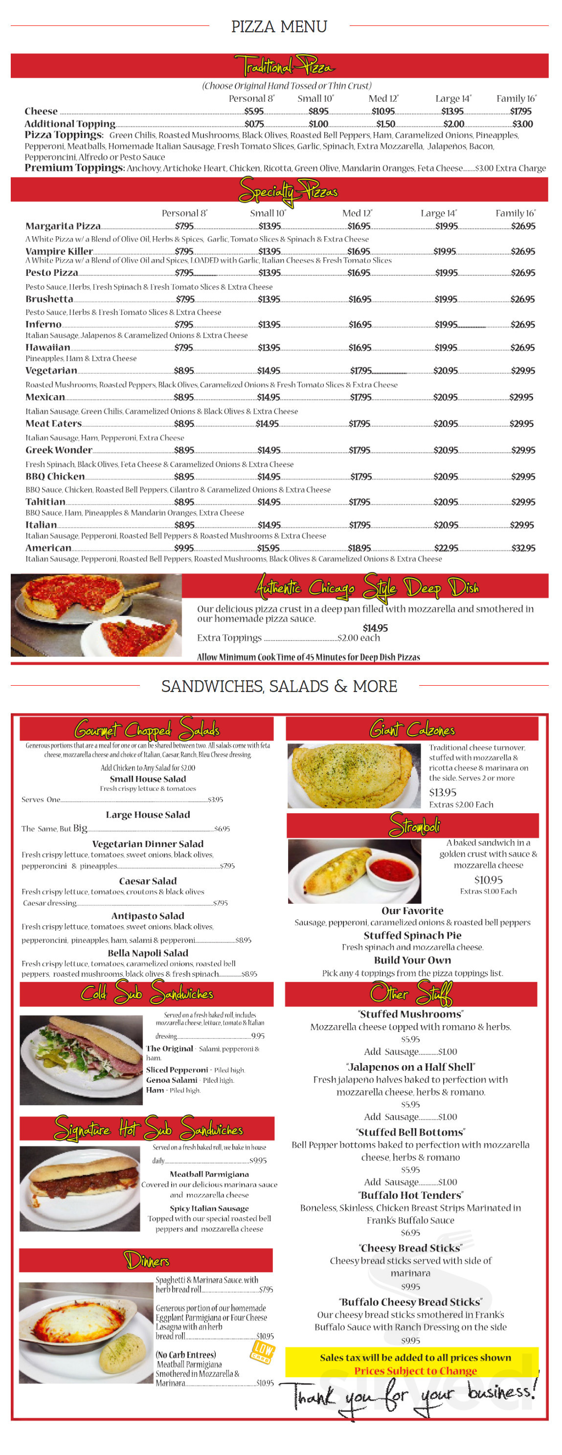 Havasu Pizza menu in Lake Havasu City, Arizona, USA