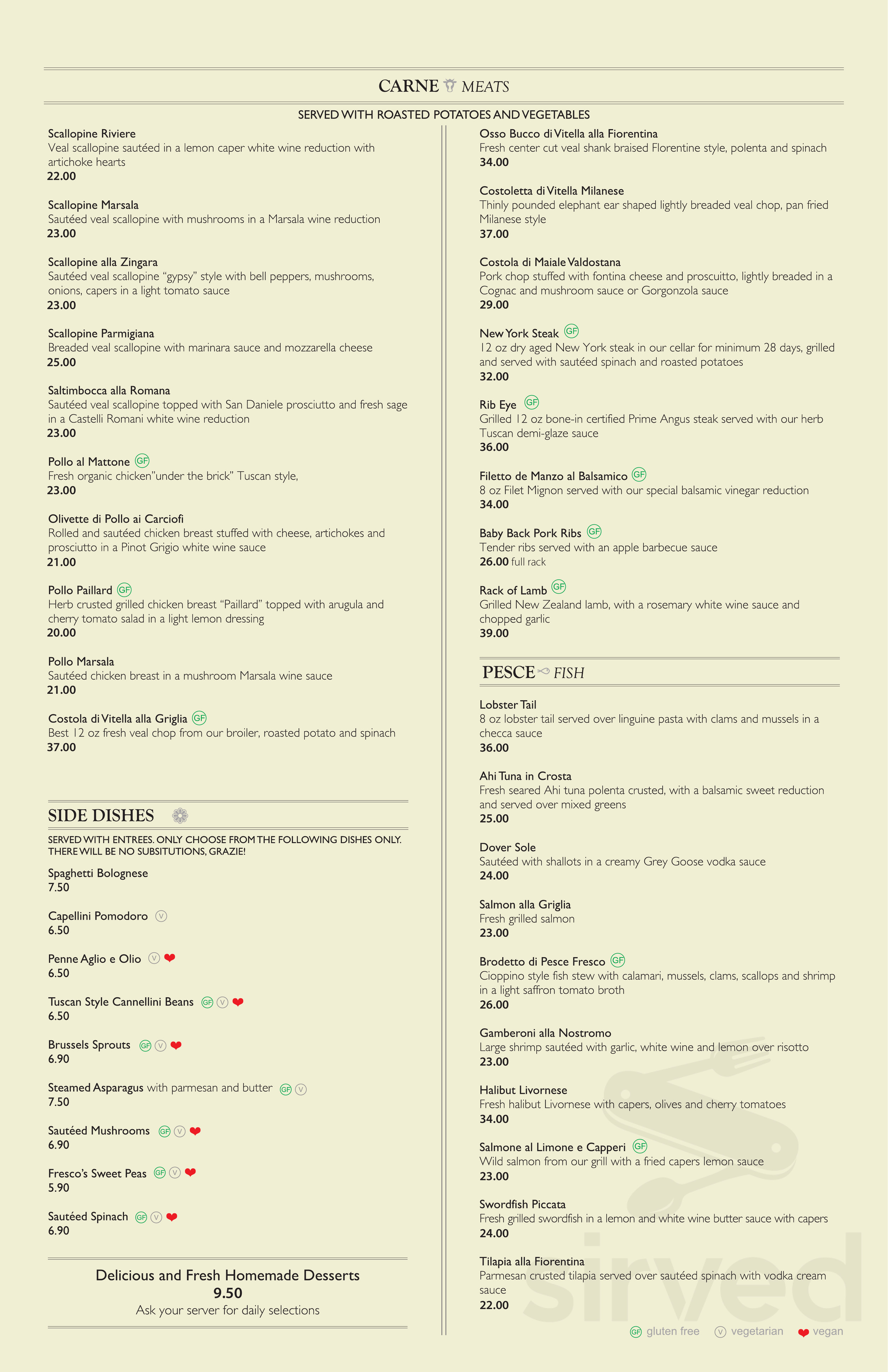 Fresco Grill menu in Bonsall, California