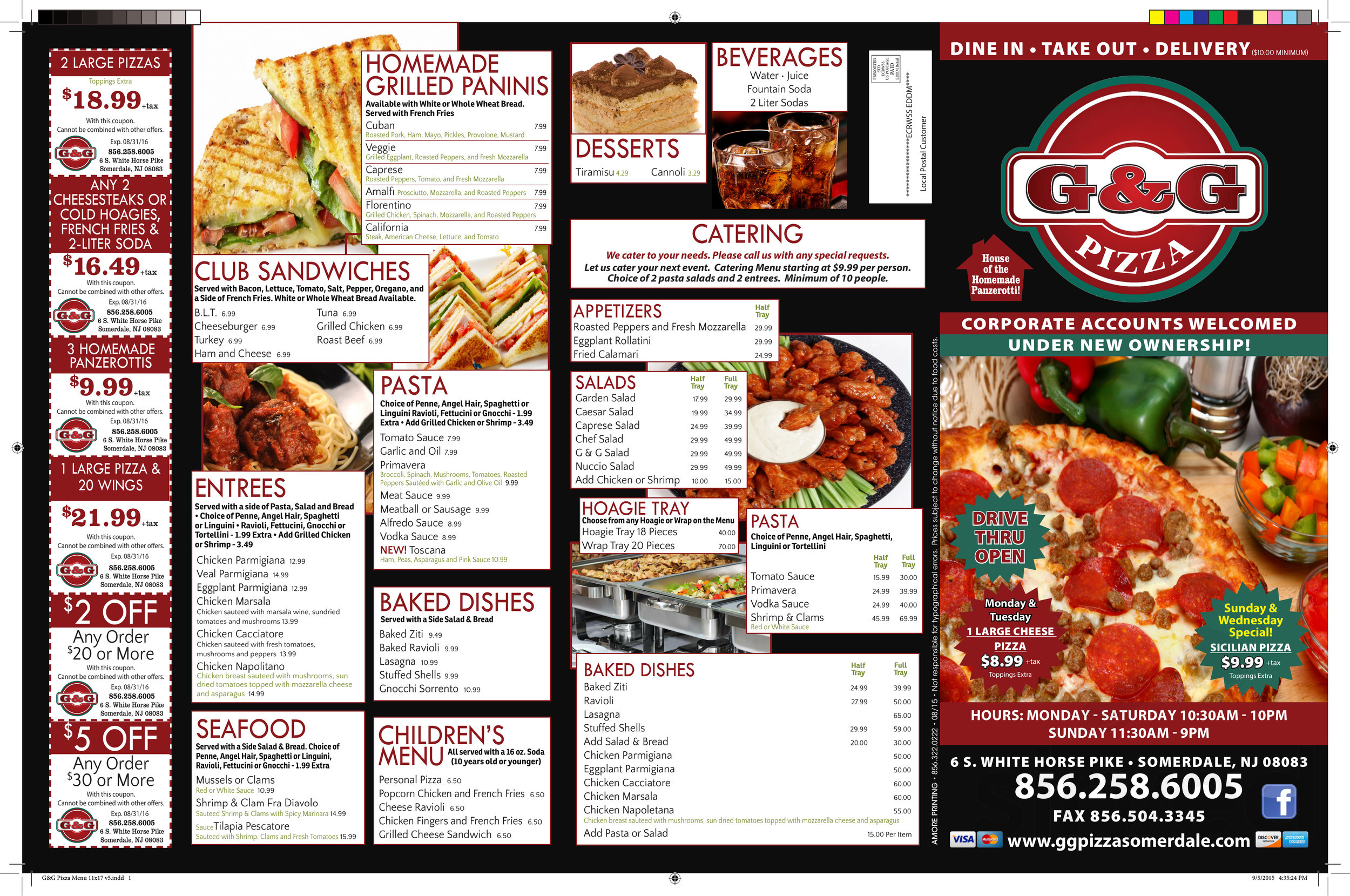 G&G Pizzeria menu in Somerdale, New Jersey, USA