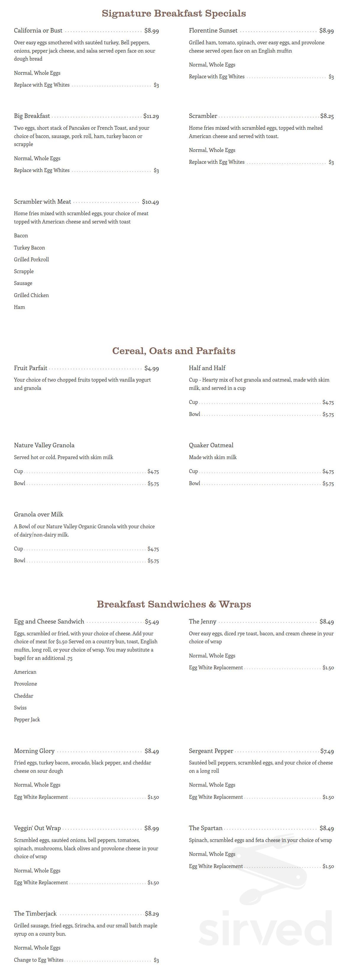 Langhorne Coffee House menu in Langhorne, Pennsylvania, USA