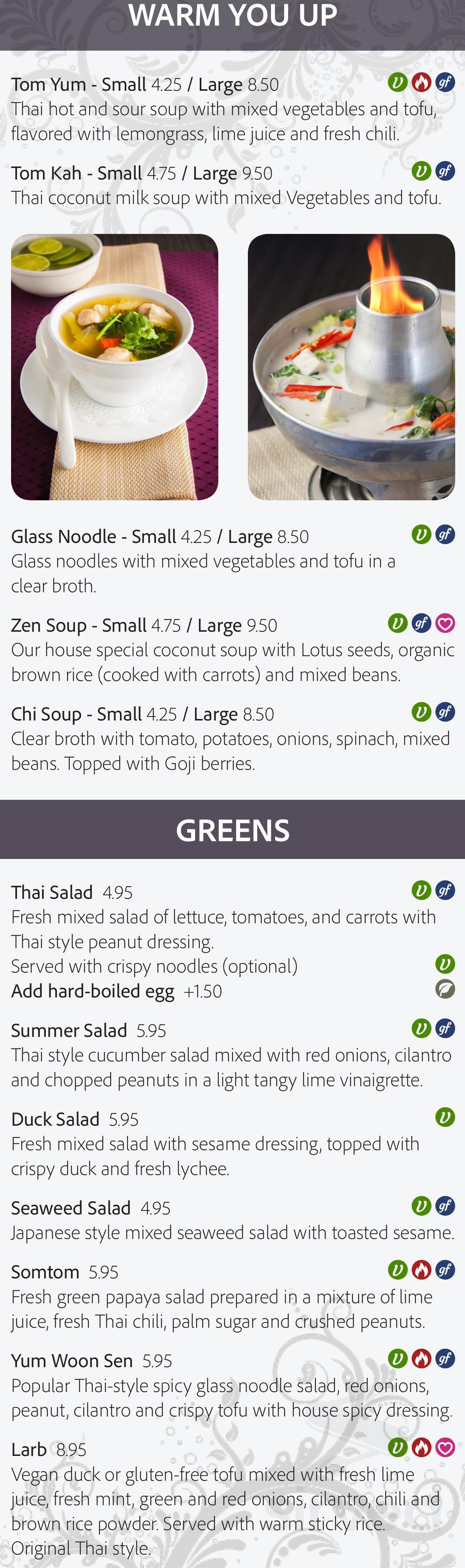 Plumeria Vegetarian Restaurant menu in San Diego, California
