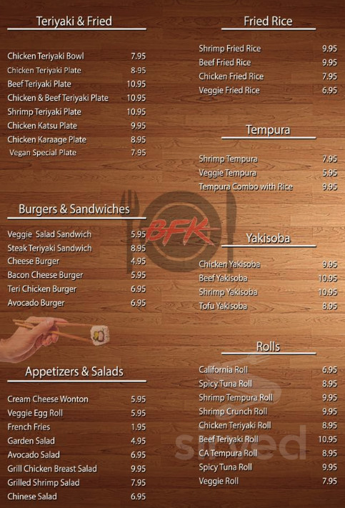 Booka's Fusion Kitchen menu in Lomita, California