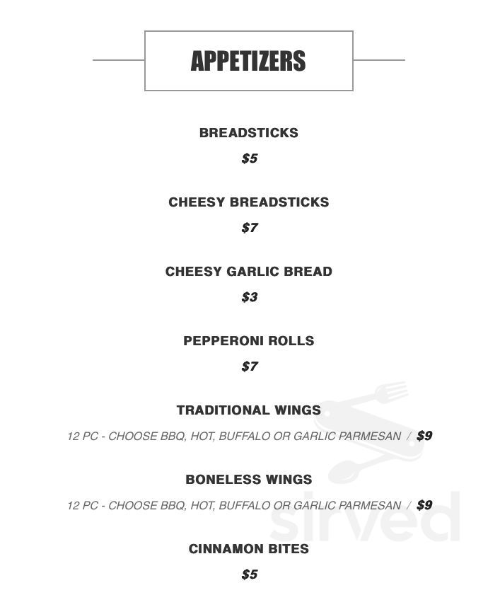 Greco's Pizza menu in Grand Rapids, Michigan