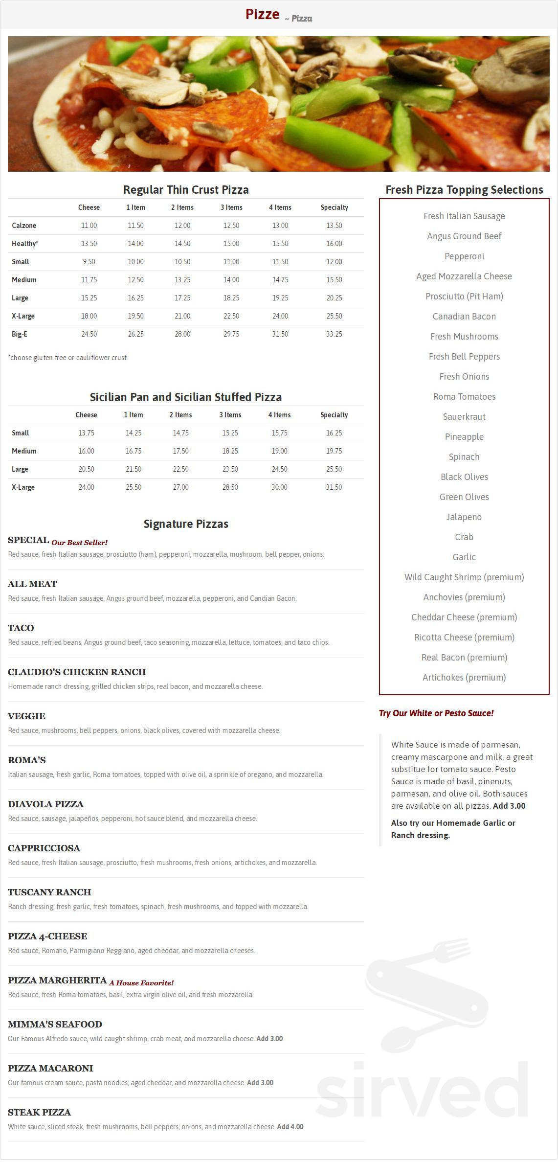 Salvatores by Papà Reno Italian Restaurant menu in Muscatine, Iowa, USA