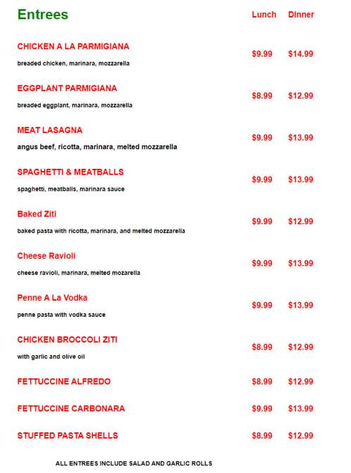 Big Louie's Pizzeria (Formerly known as Mama Lucy's) menu in Fort