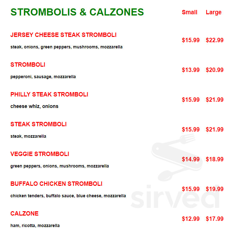 Big Louie's Pizzeria (Formerly known as Mama Lucy's) menu in Fort