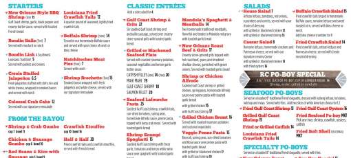 Ragin Tea Menu Menu for Ragin' Cajun in Houston, TX | Sirved