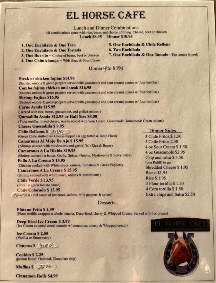 White Horse Coffee & Tea Co menu in Sutherlin, Oregon, USA