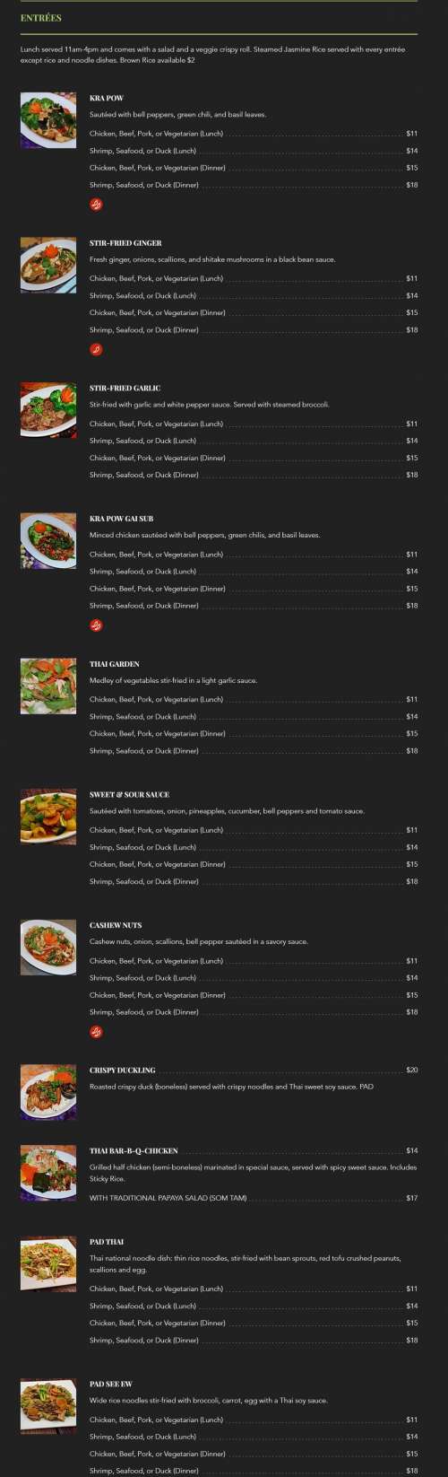 Thai Martinsburg Restaurant menu in Martinsburg, West Virginia, USA