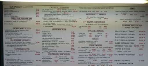 Menu for Burge's Hickory Smoked Turkeys and Hams in Little Rock, AK ...