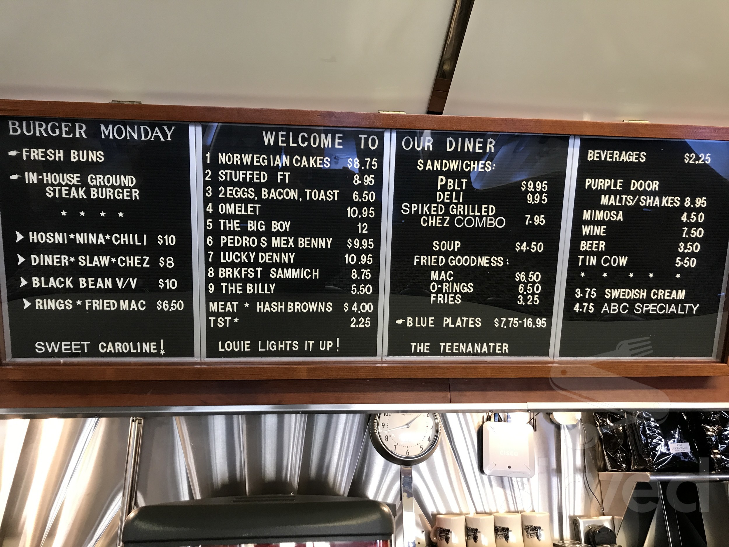 Delta Diner menu in Mason, Wisconsin