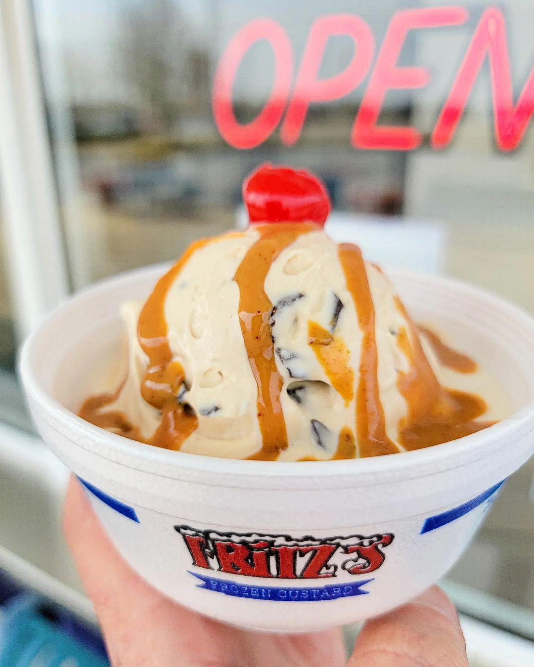 Fritz's Frozen Custard menu in St Peters, Missouri, USA