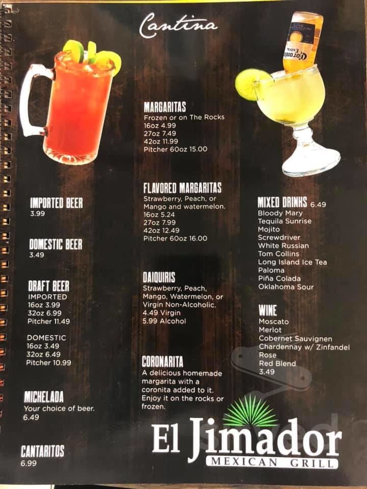 El Jimador Mexican Grill Menu - Wilburton, Oklahoma Sirved