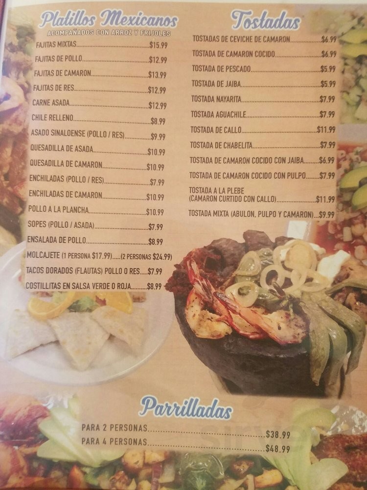 Mariscos Alas menu in Paramount, California