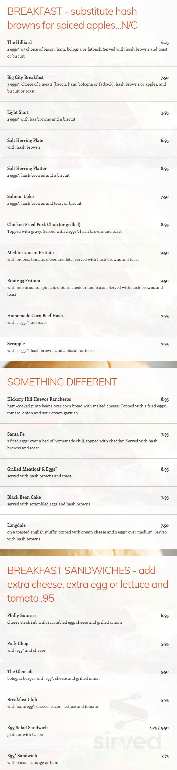 Menu - Richmond VA's Eat 33 | Sirved
