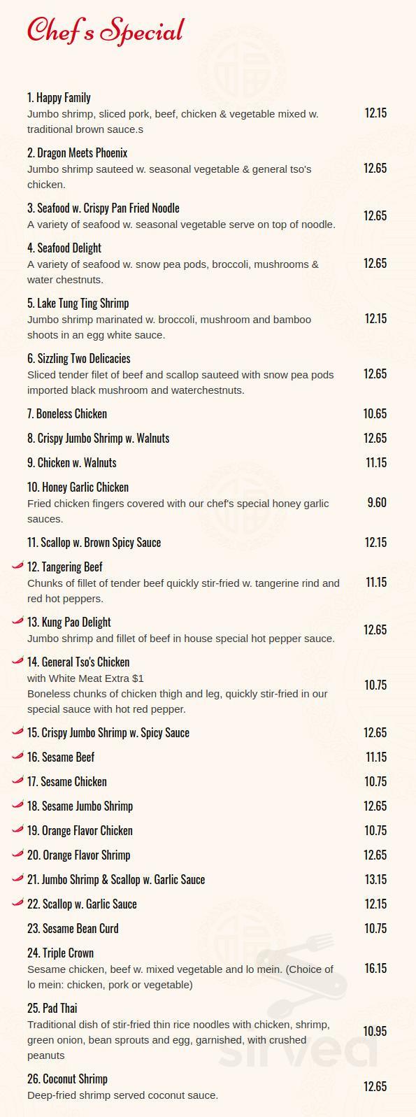 New Great Wall Chinese Restaurant menu in Killingworth, Connecticut