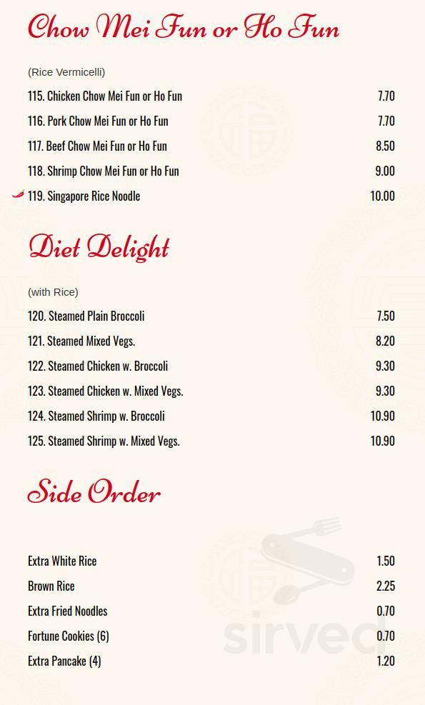 New Great Wall Chinese Restaurant menu in Killingworth, Connecticut