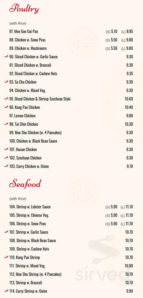 New Great Wall Chinese Restaurant menu in Killingworth, Connecticut