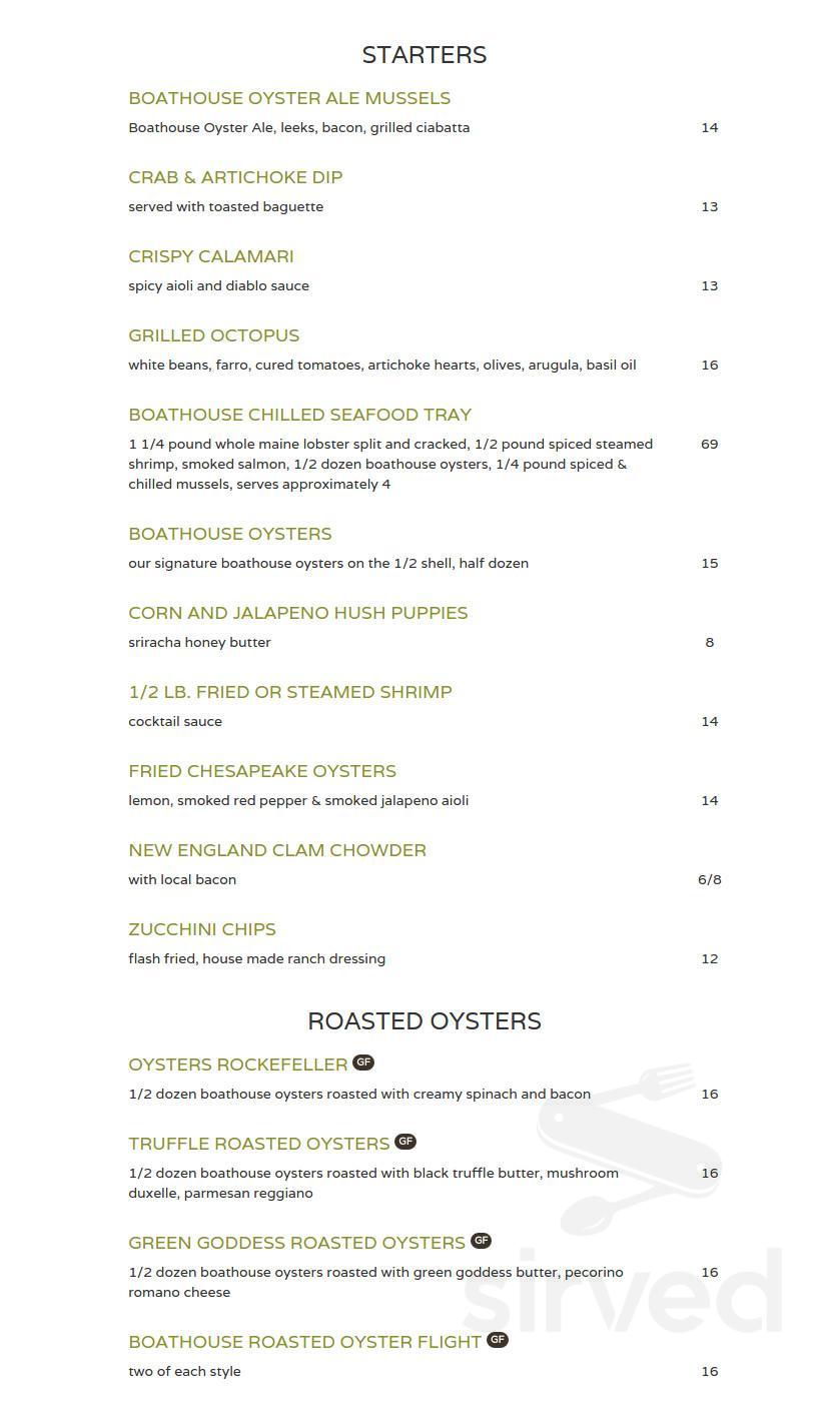 Menu - Richmond VA's The Boathouse at Short Pump Town Center | Sirved