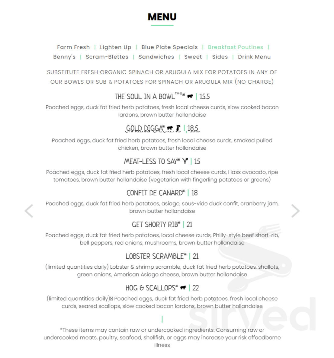 OEB Breakfast Co. menu in Newport Beach, California, USA