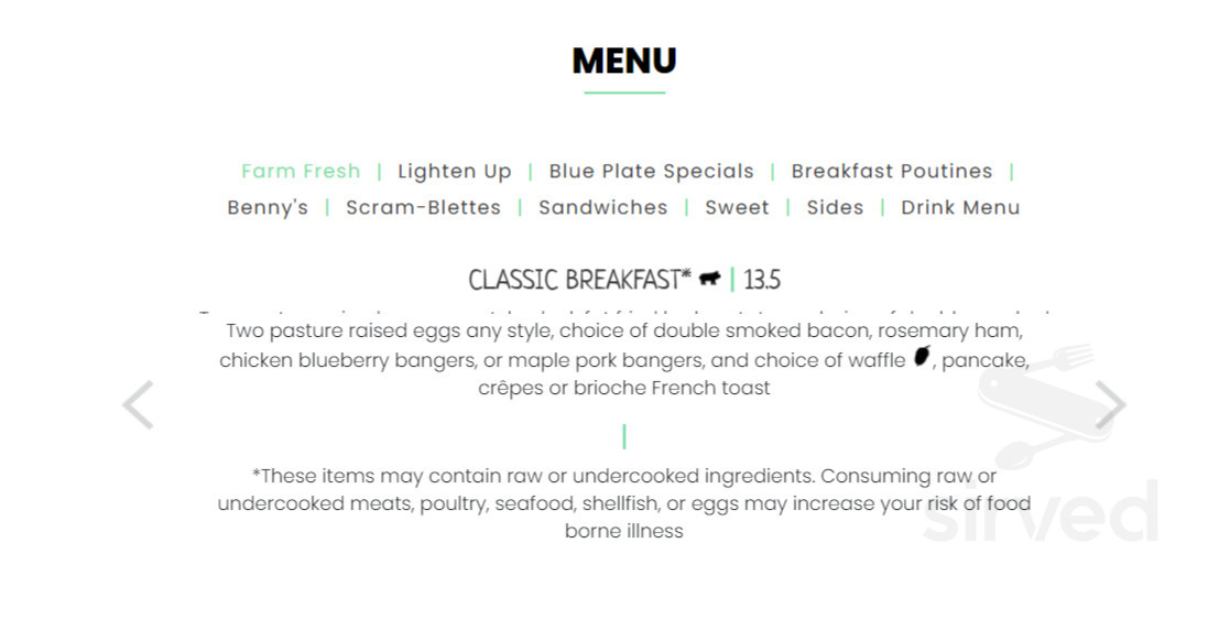 OEB Breakfast Co. menu in Newport Beach, California, USA