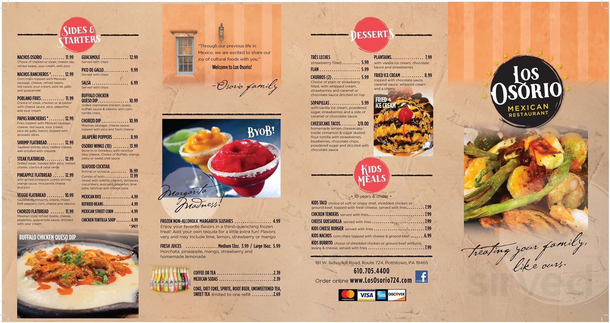 Los Osorio Mexican Restaurant menu in Pottstown, Pennsylvania, USA
