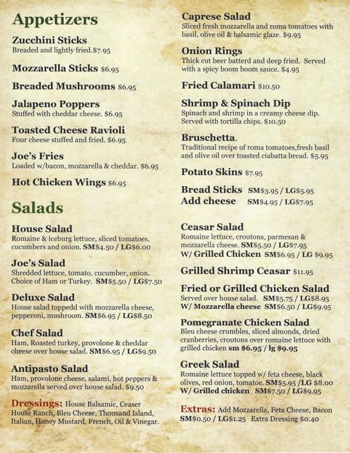 Pinos Italiano &amp; Grill menu in Dillwyn, Virginia, USA