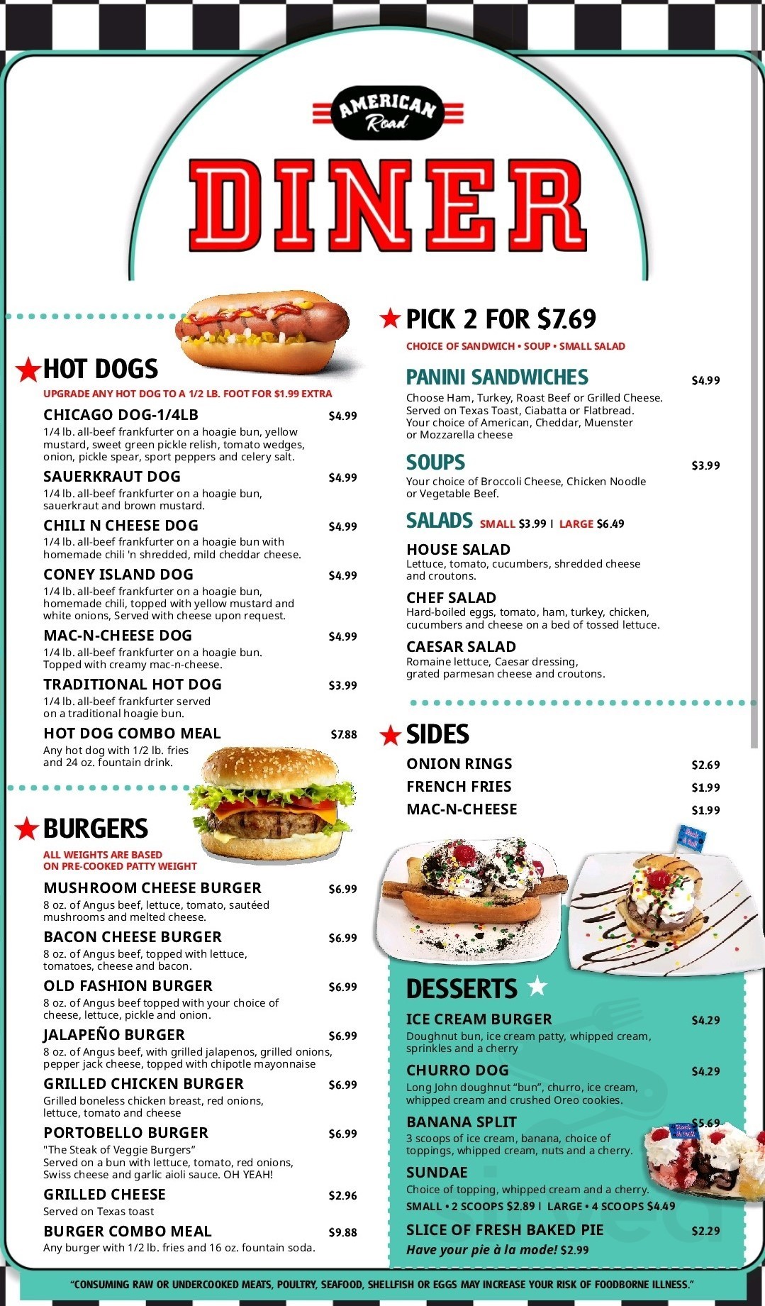 Menu Napoleon OH s American Road Diner Sirved