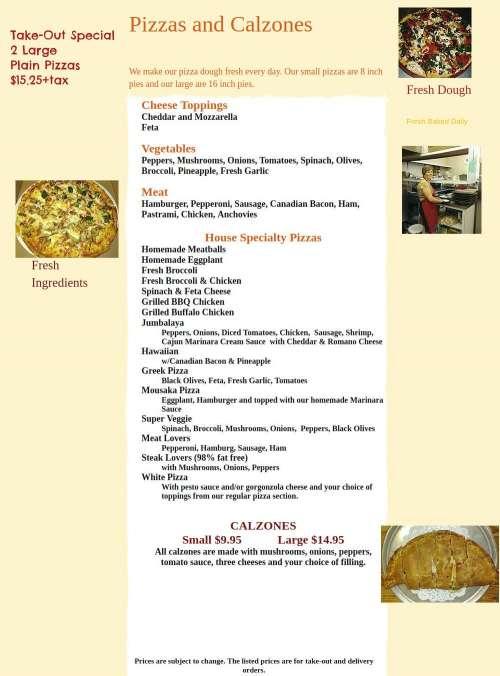 Pizza Barn menu in Baldwinville, Massachusetts, USA