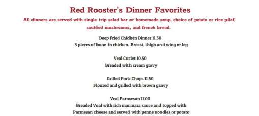 Menu for Red Rooster Grill and Pub in Klamath Falls, OR | Sirved