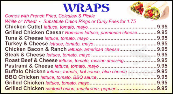 Wallingford Pizza House menu in Wallingford, Connecticut