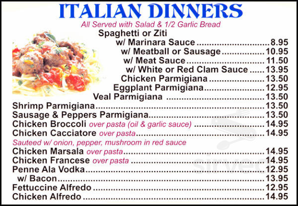Wallingford Pizza House menu in Wallingford, Connecticut