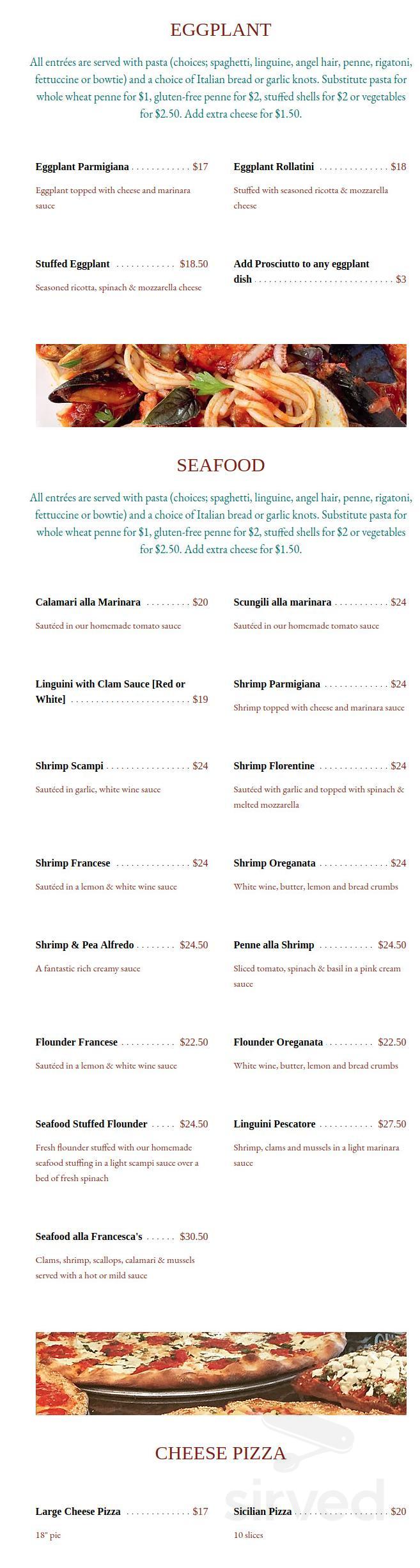 Francesca's menu in Hampton Bays, New York, USA