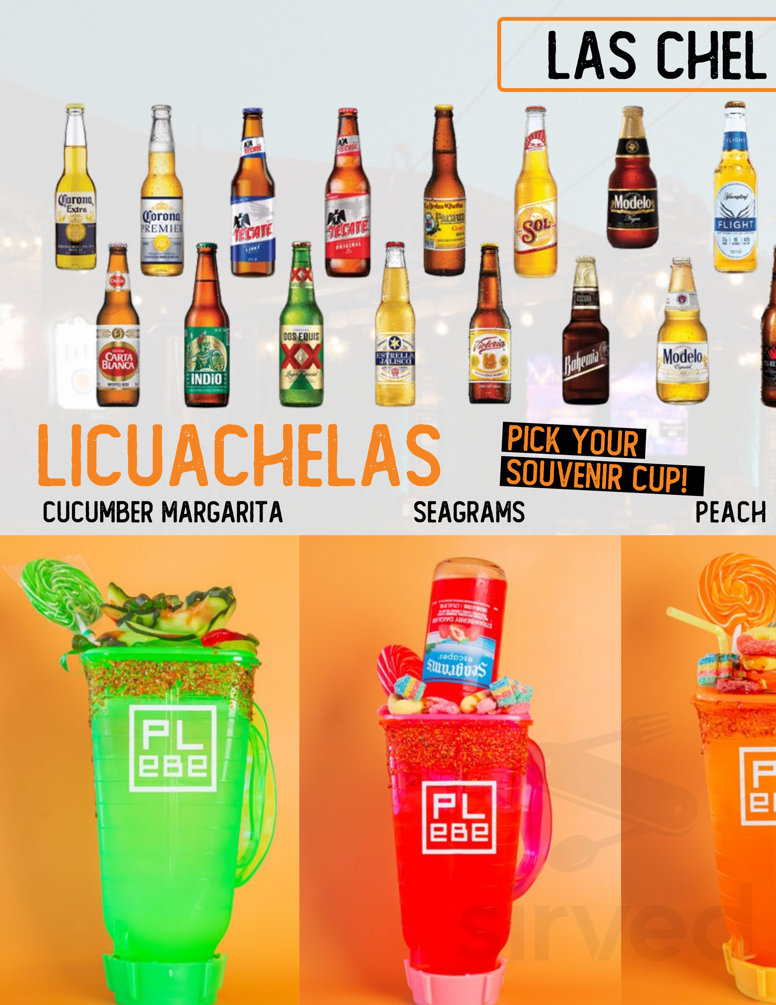 Menu for Tacos el Plebe in McAllen, Texas, United States