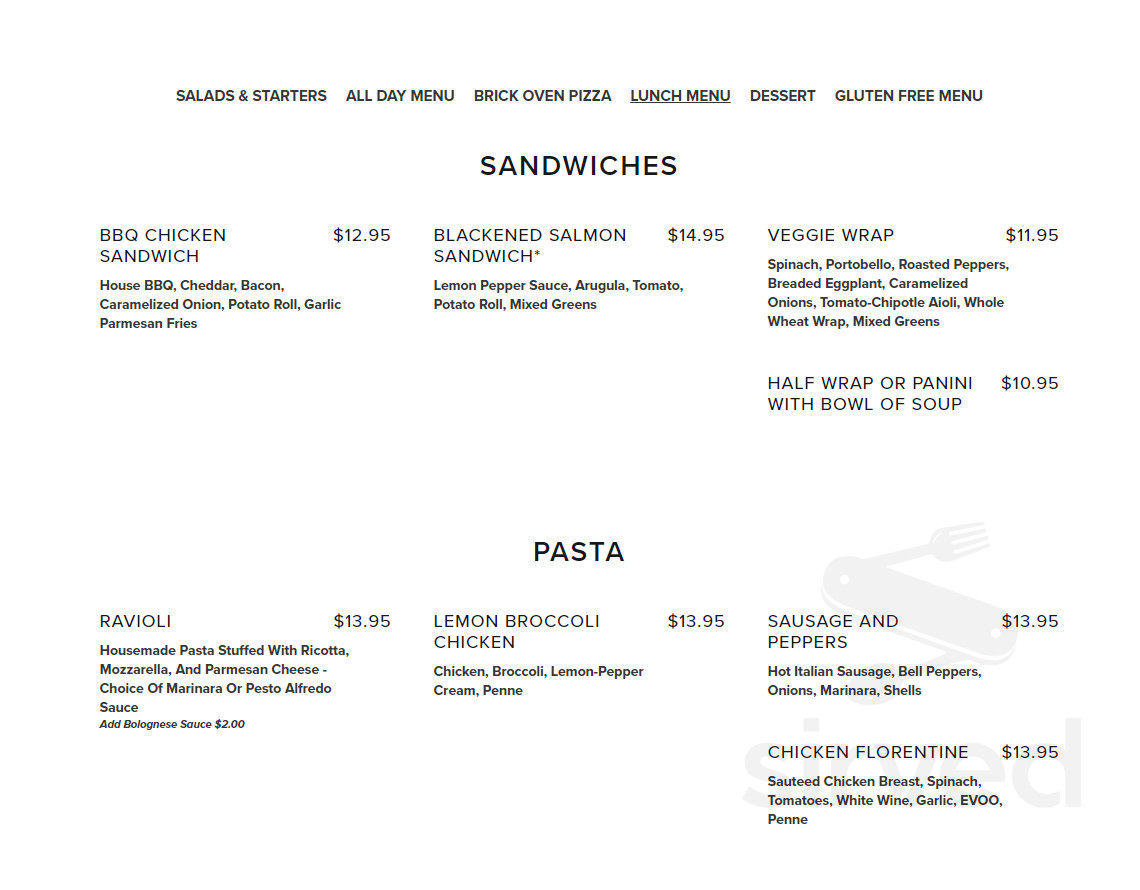 Menu - Avon CT's First & Last Tavern Avon | Sirved