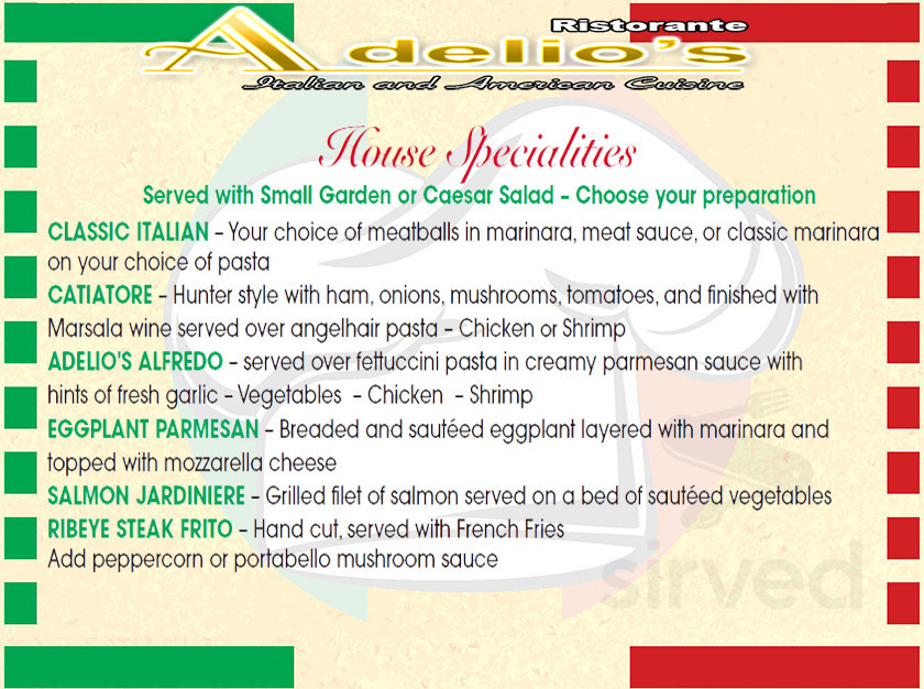 Adelio's Restaurant menu in Lumberton, North Carolina, USA