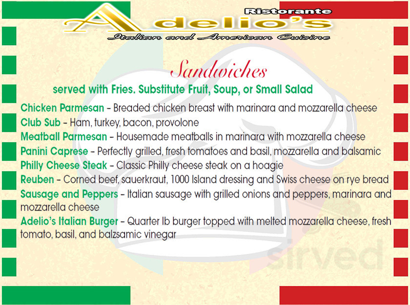 Adelio's Restaurant menu in Lumberton, North Carolina, USA