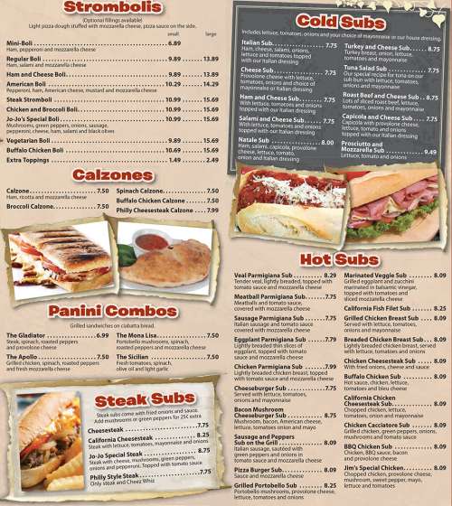 Jojo's Pizza Hummelstown PA menu in Hummelstown, Pennsylvania, USA