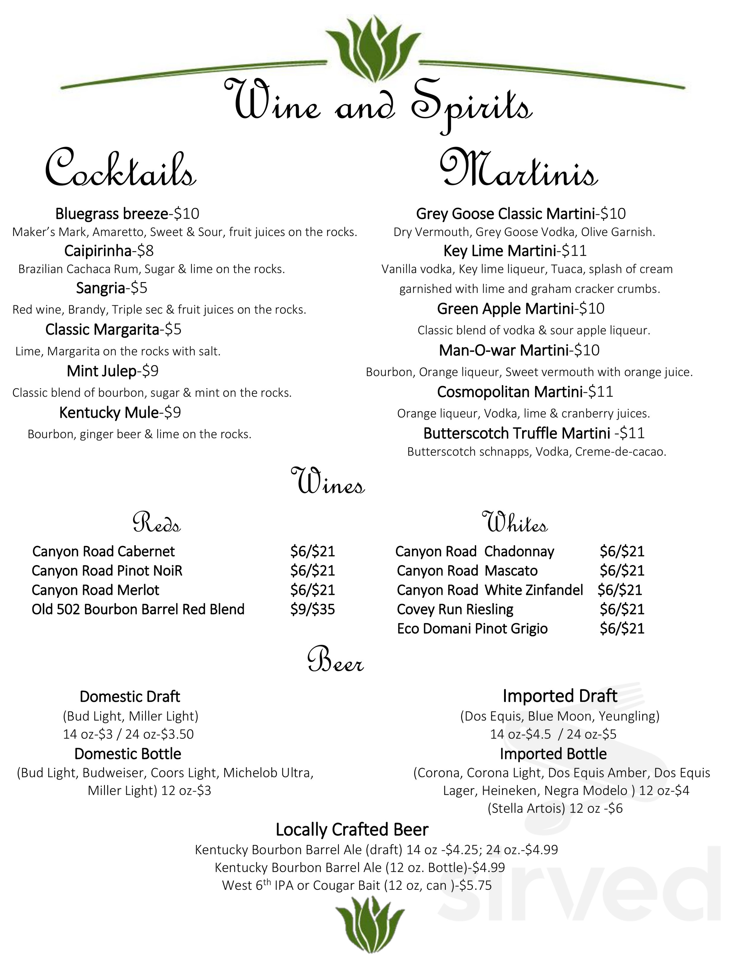 Menu for Bluegrass Sabor in Lawrenceburg, KY | Sirved