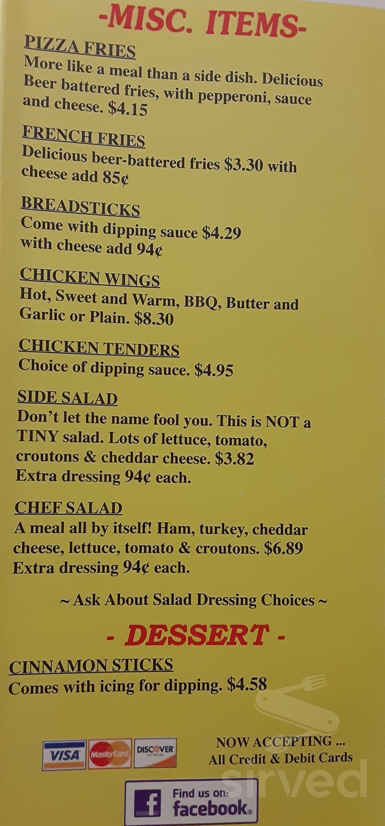 Momma Jo's Pizza menus in Somerset, Pennsylvania, United States