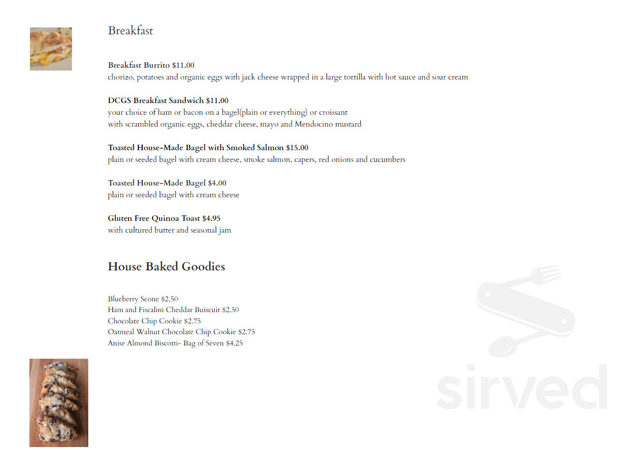 Dry Creek General Store menu in Healdsburg, California, USA