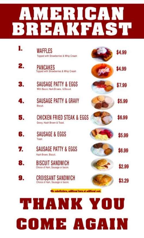 Aggies Cafe menu in Poteet, Texas, USA