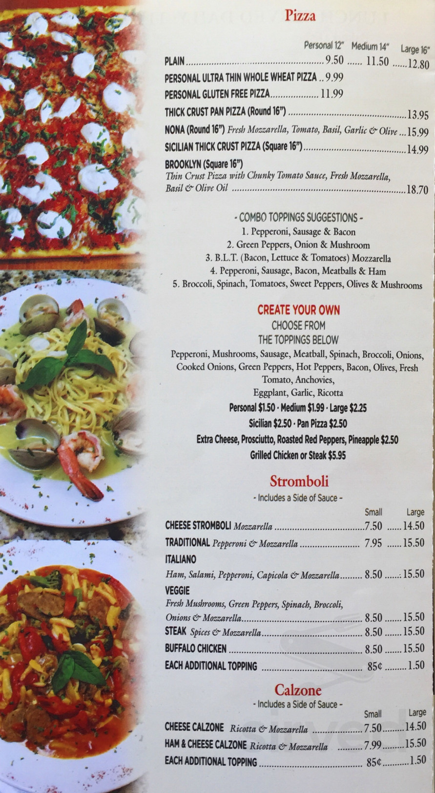 Lenny's Pizza and Pasta menu in Hillsborough Township, New Jersey, USA
