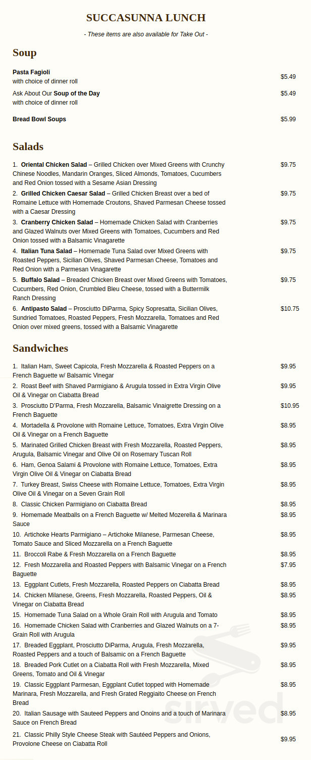 Anthony & Sons Bakery menus in Denville, New Jersey, United States