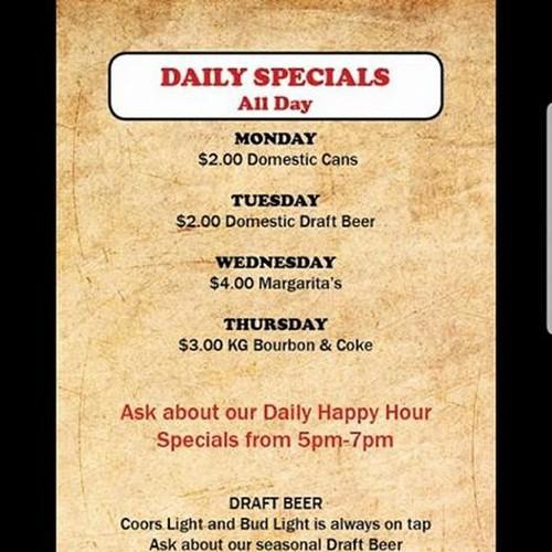 The Yoke Bar and Grill menu in Coffeyville, Kansas, USA