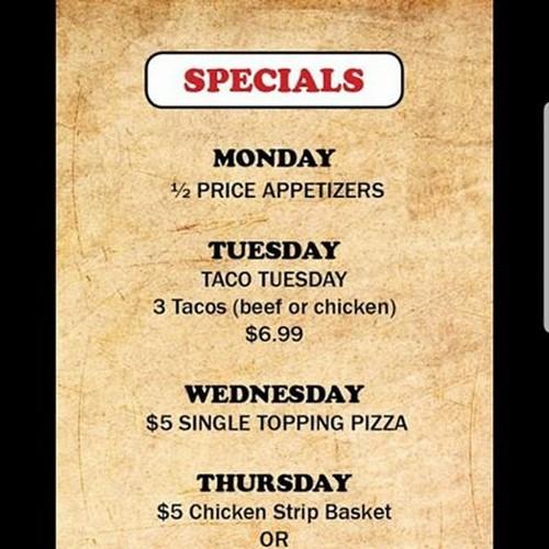 The Yoke Bar and Grill menu in Coffeyville, Kansas, USA