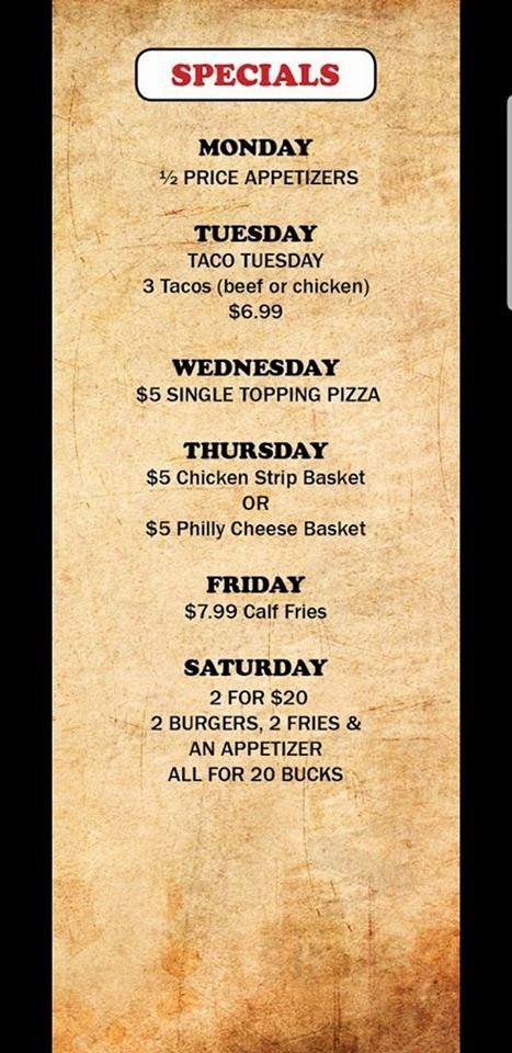 Menu for The Yoke Bar and Grill in Coffeyville, KS | Sirved