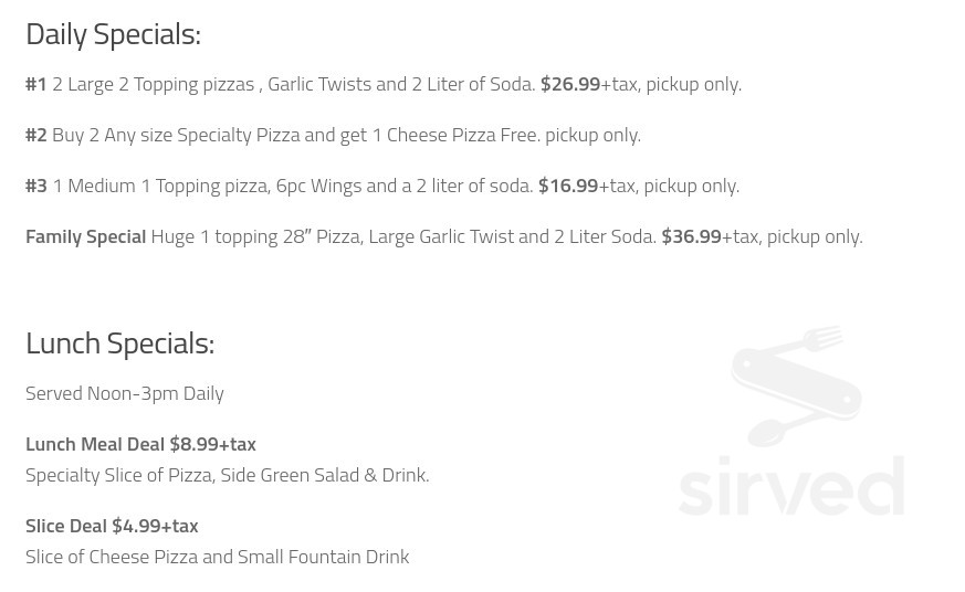 Village Pizza & Cafe menus in Citrus Heights, California, United States
